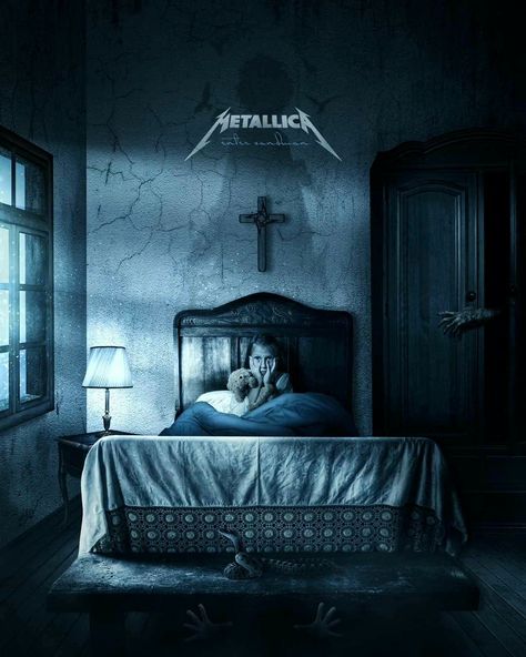 Enter Sandman Metallica, Metallica Albums, Physical Graffiti, Metallica Art, Enter Sandman, Rock Poster Art, Photoshop Pics, Rock Posters, Rock Metal