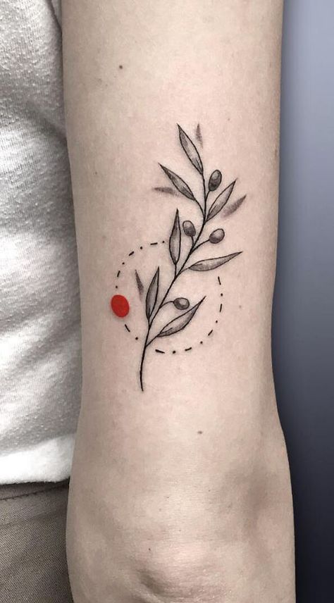 49+ Beautiful Olive Branch Tattoo Designs and Meaning For 2022 Olive Tree Tattoos, Cute Shoulder Tattoos, Olive Tattoo, Beautiful Tattoo Designs, Olive Branch Tattoo, Typography Tattoo, Pola Tato, Branch Tattoo, Coffee Tattoos