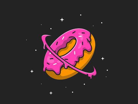 Food planet🍔🍩🪐 on Behance Planet Cartoon, Bakery Icon, Donut Logo, Donut Art, Donut Vector, Cupcake Logo, Colorful Donuts, Space Icons, Party Cartoon