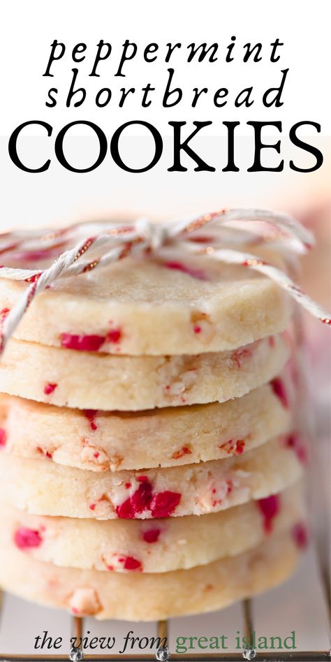 Peppermint Shortbread Cookies, Peppermint Shortbread, Cookies Easy Recipe, Shortbread Cookies Easy, Frozen Cookies, Cookies Easy, 5 Ingredient Recipes, Shortbread Recipes, Elegant Desserts