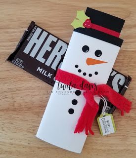 Stamp A Little Longer: 3D Thursday Is Here With A Cute Snowman Hershey Bar Wrap. Preschool Snowmen, Snowman Popcorn, Christmas Wrapper, Christmas Candy Bar, Candy Bar Wrapper Template, Chocolate Bar Wrapping, Snowman Party, Hershey Bar Wrappers, Hershey Bar