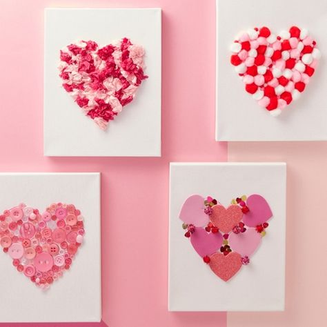 tableaux décoratifs diy pour la saint-valentin Painting Beginners, Saint Valentin Diy, Painting Colour, Painting Famous, Valentine's Day Crafts, Valentine's Day Crafts For Kids, Painting Aesthetic, Valentine Crafts For Kids, Heart Canvas