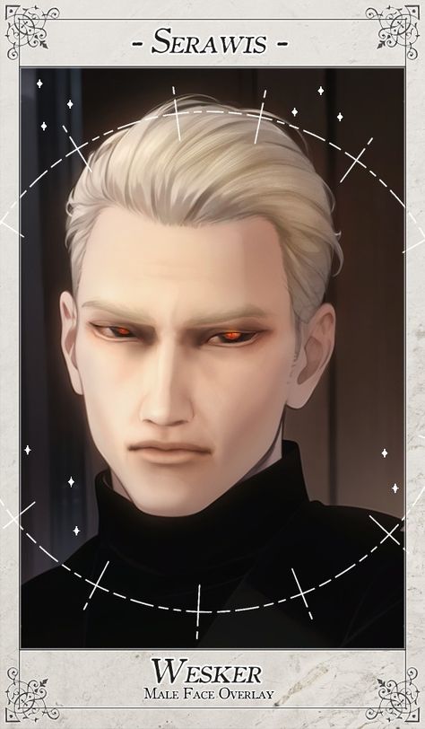 Sims 4 Male Sims Download, Face Overlay, Albert Wesker, Play Sims, Sims Games, Star Eyes, Sims 4 Characters, The Sims 3, Sims 4 Cas