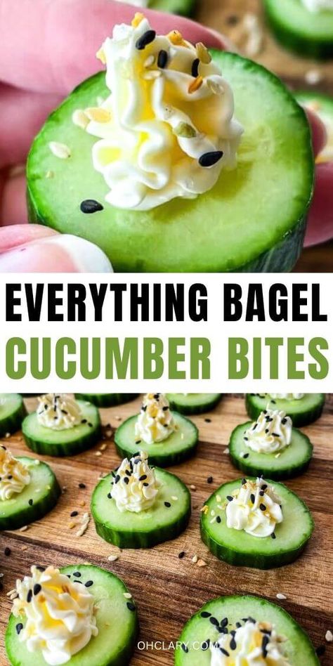 Healthy Cucumber Snacks, Everything Bagel Cucumber, Bagel Cucumber, Party Appetizers Easy Crowd Pleasers, Cucumber Bites Appetizers, Keto Cucumber, Keto Tea, Cucumber Snack, Cucumber Snacks