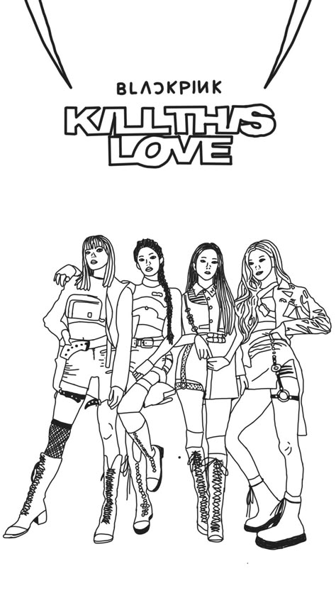 Blackpink Drawing, Card Blackpink, Kpop Cards, 123 Go, Pink Pencil, Blur Background Photography, Black Pink Background, Drawing Wallpaper, Kpop Drawings