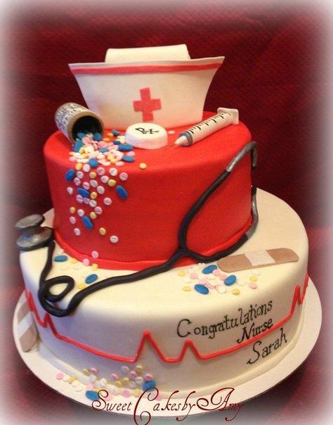 Nurse Graduation Cake Doctor Graduation Cake, Nursing Graduation Cakes, Nurse Grad Parties, Medical Cake, Nursing School Graduation Party, Doctor Cake, Nursing Cake, Graduation Party Cake, Nurse Party