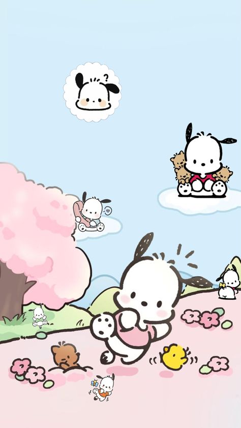 Pink Pochacco, 헬로키티 배경화면, Images Hello Kitty, Cocoppa Wallpaper, Soft Wallpaper, Sanrio Wallpaper, Iphone Wallpaper Themes, Cute Simple Wallpapers, Hello Kitty Iphone Wallpaper