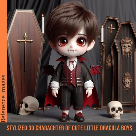 Stylized 3d Characters of Cute Little Dracula boys - 4k Reference Images, SecondKeyArt on ArtStation at https://www.artstation.com/artwork/39NlL2 Cute Dracula, Stylized 3d, 4k Images, Image Reference, 3d Characters, Reference Images, Aspect Ratio, Source Of Inspiration, Dracula