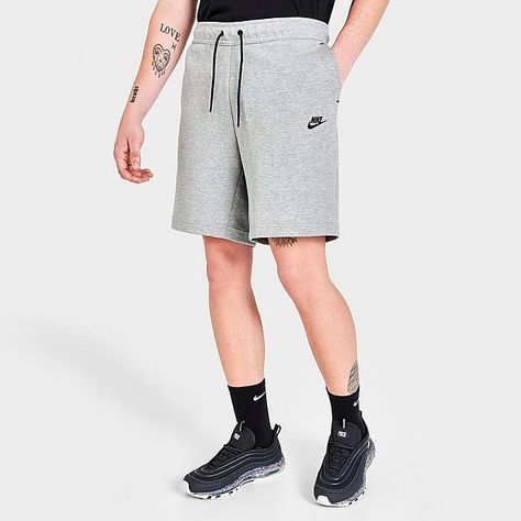 Men's Nike Sportswear Tech Fleece Shorts| Finish Line Fleece Shorts Outfit, Shorts Outfit Men, Nike Soccer Shorts, Nike Compression Shorts, Nike Sportswear Tech Fleece, Nike Basketball Shorts, Mens Shorts Outfits, Grey Chinos, Nike Fleece