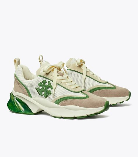 Good Luck Trainer: Women's Shoes | Sneakers | Tory Burch EU Tory Burch Good Luck Trainer, Tennis Shoes For Women, T Logo, Colorful Heels, Designer Trainers, Family Tradition, Logo Set, Sport Sandals, Footwear Design Women