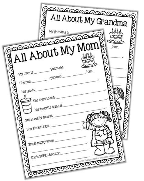 This FREE cute Mother's Day page is a fun way to get kids writing, and it usually ends up being a great keepsake. Older kids can write their own answers in. Young kids can dictate their answers and have someone write their answers for them. All About My Mom, Mother's Day Projects, Mother's Day Activities, Classroom Freebies, Mothers Day Crafts For Kids, Ideas Hogar, Dad Day, Fathers Day Crafts, Mom Day