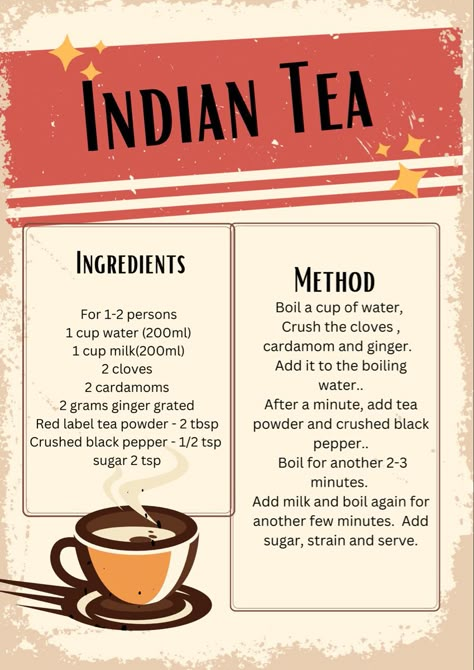 Indian Tea Recipe Masala Chai, Indian Chai Recipe, Indian Tea Recipe, Masala Tea Photography, Indian Chai Tea Recipe, Chai Recipe Indian, Karak Tea Recipe, Cardamom Tea Recipe, Masala Tea Recipe