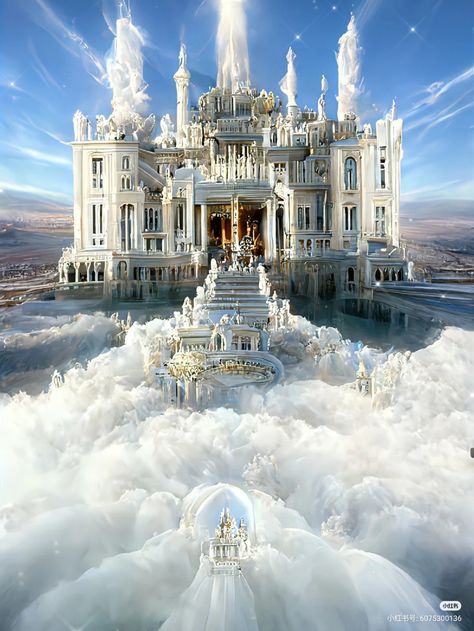 Celestial Kingdom Fantasy Art, Mansions In Heaven, Heaven Castle, New Heaven And New Earth, Heaven City, Jesus My Savior, Islamic City, Castle In The Clouds, A New Earth