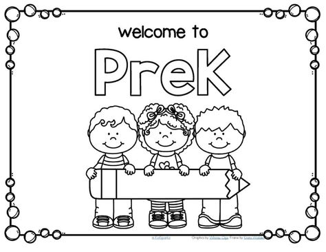 Welcome to PreK Coloring Page Sunday School Coloring Sheets, Kindergarten Coloring Sheets, Welcome To Preschool, Preschool First Day, Pre K Worksheets, Welcome To Kindergarten, Kindergarten Colors, Kindergarten Coloring Pages, Welcome To School