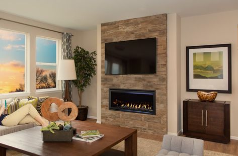 Mount Your TV Above the Rave Modern Gas Fireplace | Heatilator Gas Fireplace With Tv Above, Gas Linear Fireplace, Gas Fireplace With Tv, Linear Fireplace With Tv Above, Fireplace With Tv Above, Heatilator Fireplace, Modern Gas Fireplace, Contemporary Gas Fireplace, Fireplace With Tv