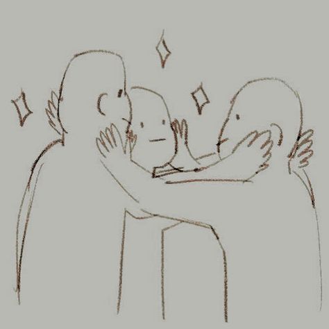 Platonic Hug Reference, Throuple Drawing Template, Trouple Poly, Cute Poly Couple Art, Polycule Matching Pfp, Cute Poly Relationship, Poly Girlfriends, Trouple Drawing Poses, Poly Art Base