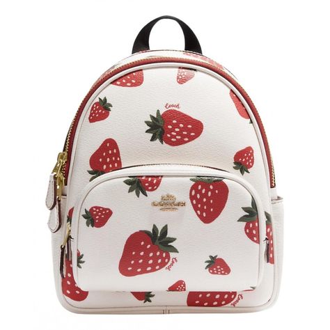 Coach Mini Backpack, Cute Mini Backpacks, Coach Backpack, Whimsical Accessories, Wild Strawberry, Unique Purses, Perfect Handbag, Strawberry Print, Pretty Bags