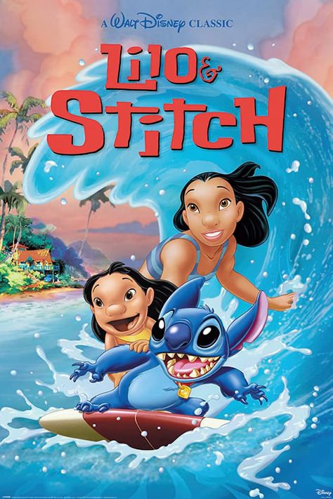 PRICES MAY VARY. Movie / TV Show Poster Lilo & Stitch - Waveriding Poster Size: 24" x 36" Poster Material: Paper Movie Poster / TV Show Poster Lilo And Stitch Movie, Disney Poster, Stitch Movie, Animated Movie Posters, Stitch Coloring Pages, Lilo Und Stitch, English Play, Funny Shower Curtains, Nusrat Fateh Ali Khan