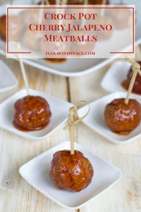 Crock Pot Cherry Jalapeno Meatballs Jalapeño Meatballs, Best Superbowl Snacks, Appetizers For Two, Jalapeno Meatballs, Cocktail Meatball Recipes, Honey Barbecue Sauce, Cocktail Meatballs, Crockpot Appetizers, Honey Barbecue