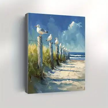 Canvas Painting Decor, Teal Beach, Mirror Gallery, Classic Artwork, Lake Painting, Bird Canvas, Bird Wall Decor, Beach Wall Decor, Home Decor Paintings