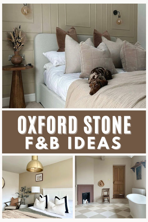 Described as a pared back taupe, this is one of the most versatile neutrals that looks amazing in all rooms. Get inspired with these different ways you use Oxford Stone Farrow and Ball in your home, and the best colours to pair with it. Click through to see 11 different ideas. Stone Coloured Walls, Farrow And Ball Oxford Stone Living Room, Oxford Stone Farrow And Ball Hallway, Oxford Stone Farrow And Ball Kitchen, Oxford Stone Farrow And Ball Bedroom, Oxford Stone Farrow And Ball Living Room, Oxford Stone Farrow And Ball, Farrow And Ball Neutrals, Farrow And Ball Hallway