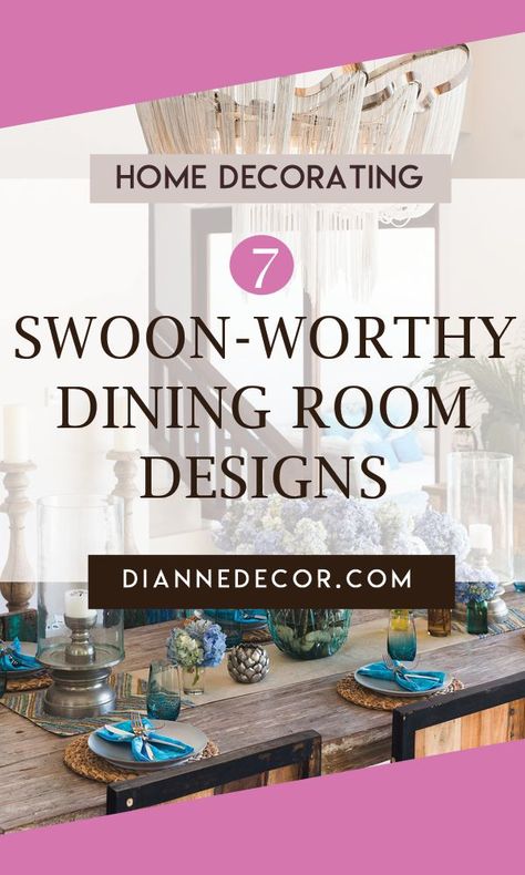 Although it may not be the most used space in your home, a formal dining room can be an incredible space. Here are 7 swoon-worthy dining room designs.  #diningroom #diningroomdesign #roomideas #roomdesign #homedecorating #interiordesign #interiordecorating #homeentertaining #hostess Rustic Chic Dining Room, Chic Dining Room, Transitional Dining Room, Round Dining Room Table, Classic Dining Room, Transitional Home Decor, Dining Room Spaces, Dining Room Makeover, Colour Ideas