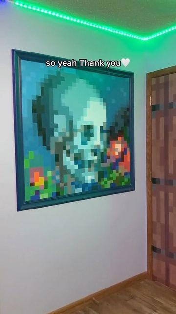 Minecraft Skull, Minecraft Room Decor, Minecraft Bedroom Decor, Minecraft Theme, Minecraft Interior Design, Minecraft Drawings, Melty Bead Patterns, Minecraft Bedroom, Diy Minecraft