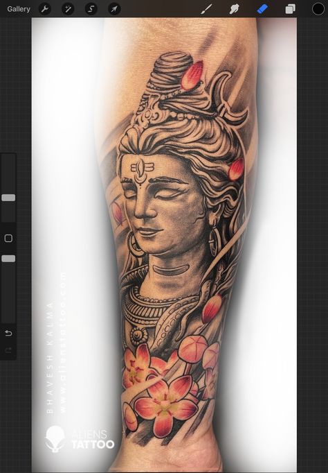 Sidhu Tattoo, Shiv Tattoo For Men, Buddha Lotus Tattoo, Shiva Mahadeva, Kali Tattoo, Butterfly Tattoos Images, Hindu Tattoos, Mom Dad Tattoo Designs, Spiritual Tattoo