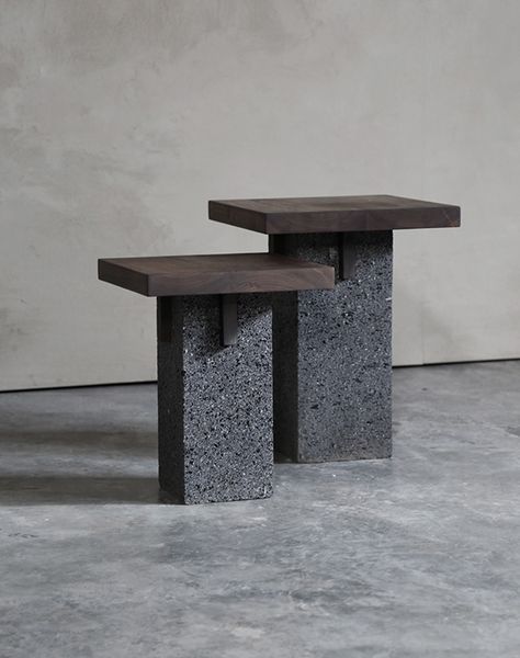 Zen Furniture, Concrete Tables, Basalt Stone, Furniture Design Chair, Concrete Table, Japanese Interior, Furniture Side Tables, Concrete Diy, Stone Design