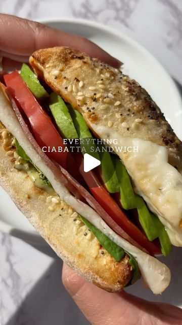 Sheila Williams on Instagram: "this sandwich was EVERYTHING✨ I forgot how much I love ciabatta bread. When toasted you get a crispy outside with a fluffy center. So perfect for this sandwich!

•toasted TJ’s everything ciabatta bread
•pesto mayo 
•sliced avocado
•oven turkey & salami
•heirloom tomatoes 
•baby spinach 
•melted mozzarella" Oven Turkey, Pesto Mayo, Sliced Avocado, Ciabatta Bread, Heirloom Tomatoes, Baby Spinach, I Forgot, Mozzarella, Pesto