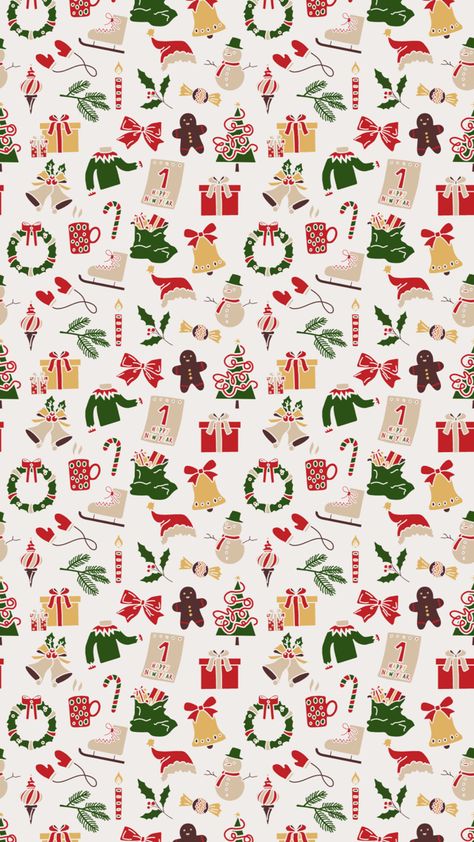 Christmas Designs Pattern, Santa Claus Wallpaper, Fun Backgrounds, Christmas Wallpaper Iphone Cute, Christmas Scrapbook Paper, Xmas Wrapping Paper, Backgrounds For Your Phone, Christmas Papers, Shabby Chic Flowers