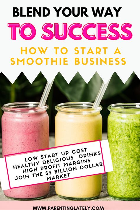 Learn how to start a smoothie business and join the 3 billion dollar market! Discover the low start-up cost and easy ingredients to create delicious and healthy drinks that customers will love. Did you know that the average profit margin for smoothie businesses is 50%? That means you can turn your passion for blending fruits and veggies into a lucrative business while promoting a healthy lifestyle. Click to learn more and start sipping on success! Smoothie Business, Unique Smoothies, Ice Cream Alternative, Smoothie Menu, Smoothie Shop, Profit Margin, Earn More Money, Make Money Fast, A Healthy Lifestyle