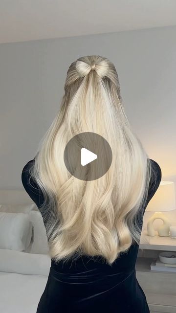 Half Up Half Down Bow Hairstyle, Bow Hair Tutorial, Hair Bow Hairstyle, Hairstyles With Bows, Alex Gaboury, 2023 Hair, Hair Upstyles, Bow Hairstyle, Holiday Hairstyles