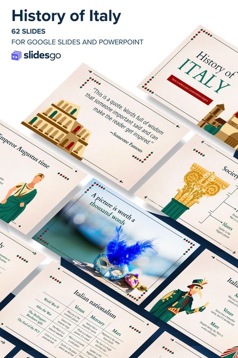 Italy Presentation, History Of Italy, Powerpoint Ideas, Romulus And Remus, Italy History, Powerpoint Free, Power Points, Powerpoint Design Templates, History Education