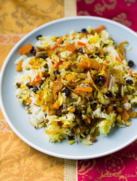 Persian Jeweled Rice - The Little Ferraro Kitchen Persian Jeweled Rice, Jeweled Rice, Persian Rice, Persian Recipes, Iranian Cuisine, Candied Orange, Persian Cuisine, Rosh Hashana, Kosher Recipes