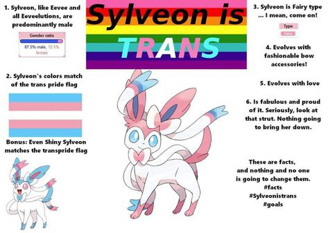 Pride Eeveelutions, Sylveon Trans, Trans Pokemon, Lgbtq Pokemon, Pride Pokemon, All Eeveelutions, Trans Things, Trans Pride Flag, Pokemon Eeveelutions