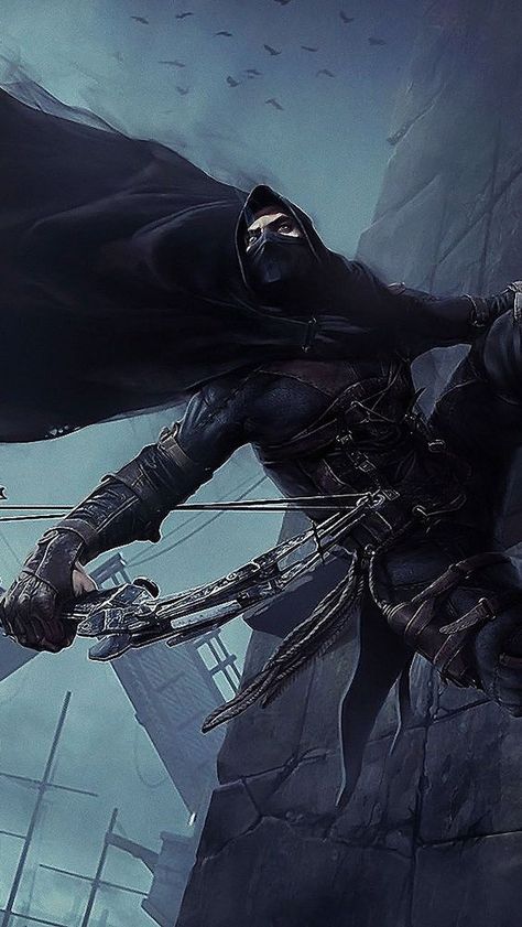 Night Raven: Arte Ninja, Shadow Warrior, Bow And Arrow, Fantasy Male, Fantasy Warrior, Arte Fantasy, Book Inspiration, Dnd Characters, Fantasy Artwork