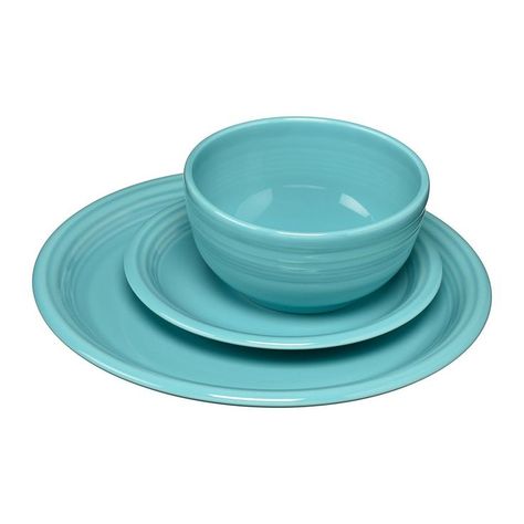 Turquoise Cake, Bistro Salad, Classic Plates, 3 Piece Bistro Set, Ceramic Dinnerware Set, Fiesta Dinnerware, White Dinnerware, Coastal Colors, Ceramic Dinnerware