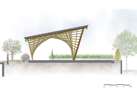 Gallery of Vinata Bamboo Pavilion / VTN Architects - 20 Bamboo Pavilion Architecture Design, Pavilion Design Concept Architecture, Bamboo Pavilion, Pavilion Architecture, Bamboo Structure, Bamboo Architecture, Pavilion Design, Pond Design, Architecture Concept Drawings