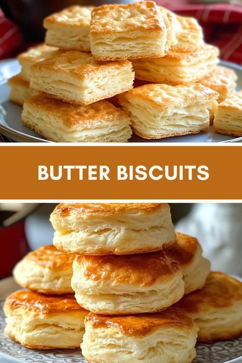 BUTTER BISCUITS Rolled Biscuit Recipe, Biscuits With Shortening Homemade, Easy Buttery Biscuit Recipe, Biscuits For Soup, Best Biscuits Ever, Big Biscuits Homemade, Homemade Buiscits, Easy Quick Biscuits Recipes, Easy Butter Biscuits Recipes