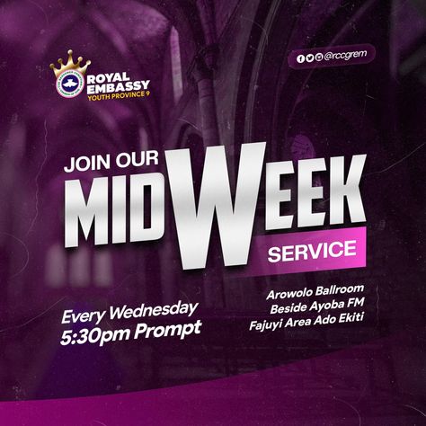 Midweek Service, Church Flyer Design, Worship Art, Social Media Art, Media Poster, Banner Design Inspiration, Camera Art, Church Graphic Design, Flyer And Poster Design