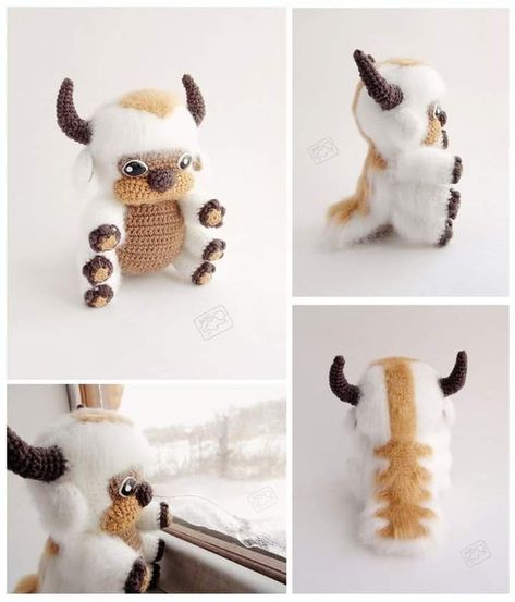 Crochet Appa Plushie, Crochet Avatar The Last Airbender, Avatar The Last Airbender Crochet, Appa Crochet, Avatar Crochet, Flying Bison, Appa Avatar, Pola Amigurumi, Air Bender