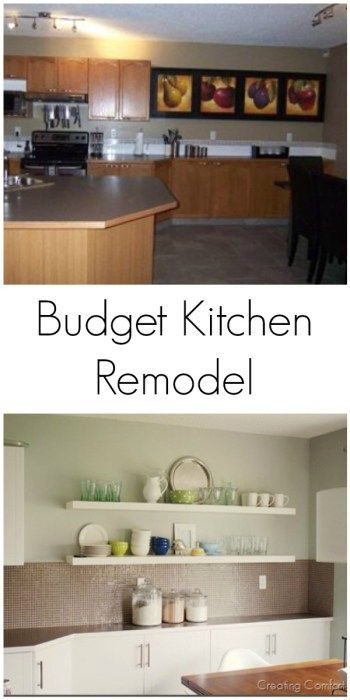 Budget Kitchen Remodel Small Kitchen Cabinets, Budget Kitchen Remodel, Budget Kitchen, Dining Room Makeover, Kitchen Cabinets Makeover, Apartment Kitchen, Kitchen On A Budget, Trendy Kitchen, Ideas Kitchen