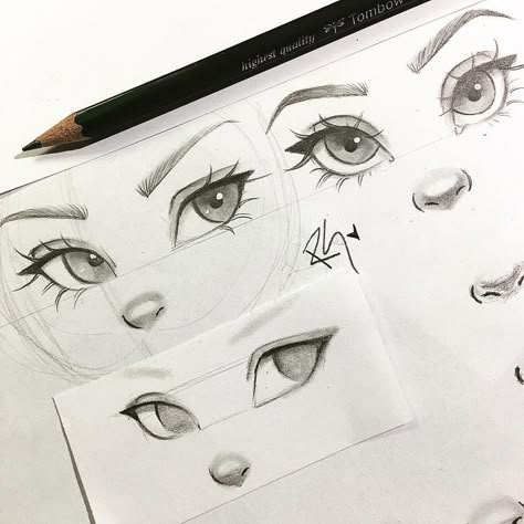 3,047 Likes, 39 Comments - Christina Lorre (@rawsueshii) on Instagram: “NEW VID LINK IN BIO Learn how to draw noses in just a few simple steps with my new video!✨ This…” Drawing Eyes, Nose Drawing, 캐릭터 드로잉, Anime Eye Drawing, Anime Drawings Tutorials, A Pencil, Drawing Tutorials, Art Tutorial, Eye Drawing