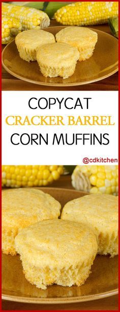 Cracker Barrel Corn Muffins, Cracker Barrel Cornbread, Cracker Barrel Copycat Recipes, Cracker Barrel Recipes, Copycat Cracker Barrel, Recipes Copycat, Cornmeal Muffins, Cornbread Muffins, Healthy Recipes Easy Snacks