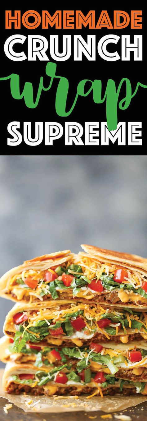 Crunch Wrap Supreme Recipe, Crunchwrap Supreme, Crunch Wrap, Taco Bell, Wrap Sandwiches, Quesadillas, Mexican Dishes, Fajitas, Copycat Recipes