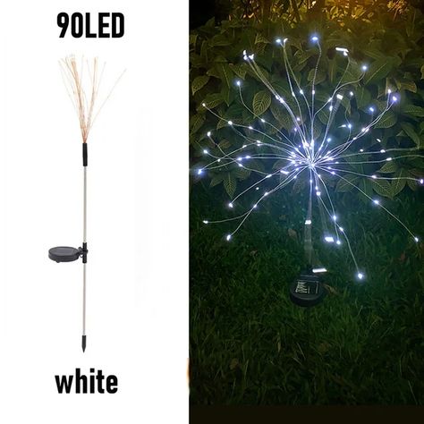 90 LED Solar Power Firework Lights Garden Decoration Fairy Lights Waterproof Outdoor Dandelion Lawn Lamp for Patio Garden Decor - AliExpress Firework Lights, Solar Charging, Container Organization, Day And Time, Outdoor Solar, Light Control, Waterproof Outdoor, Solar Powered, Garden Decoration