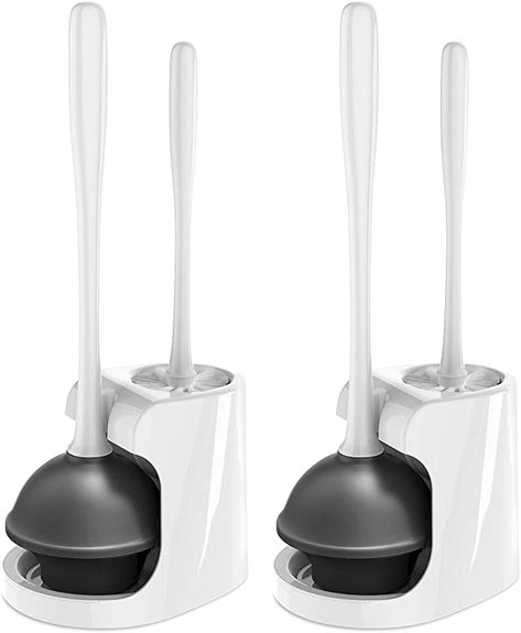 Amazon.com: MR.SIGA Toilet Plunger and Bowl Brush Combo for Bathroom Cleaning, White, 2 Sets : Health & Household Hidden Toilet, Grey Toilet, Toilet Plunger, White Toilet, Toilet Bowl Brush, Compact House, Plungers, Shower Drains, Toilet Bowl Cleaner