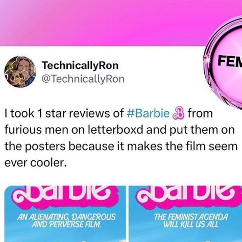 Feminist on Instagram: "Barbie has successfully upset the patriarchy. We’ll accept! ✍️Tweets by @technicallyron via @macgyveringmom22 🏆 FEMINIST WIN 🏆 Greta Gerwig makes herstory as biggest box office opening for a female director over the weekend! Our team reviewed Barbie, check it out in the #linkinbio @feminist" Barbie Feminist Icon, Barbie Feminist, Feminist Tumblr, Feminist Jokes, Feminist Humor, Female Directors, Female Role Models, Feminist Icons, Greta Gerwig