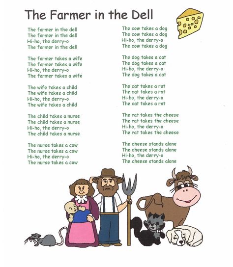 farmer and the dell Farmer In The Dell Song, Farmer In The Dell Activities, The Farmer In The Dell, October Lesson Plans, Farmer In The Dell, October Lessons, Biology Worksheet, Teach Preschool, Farm Art